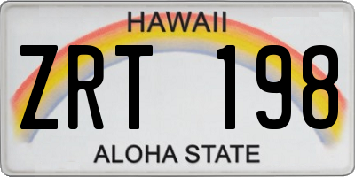 HI license plate ZRT198