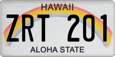 HI license plate ZRT201