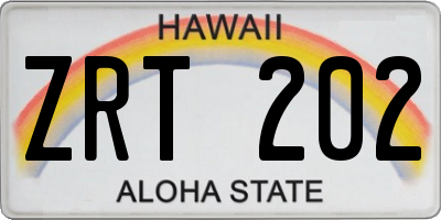 HI license plate ZRT202
