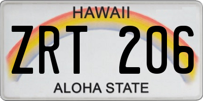 HI license plate ZRT206