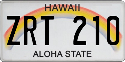 HI license plate ZRT210
