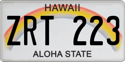 HI license plate ZRT223