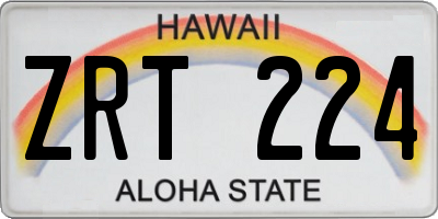 HI license plate ZRT224