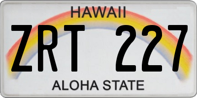 HI license plate ZRT227