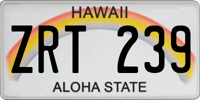 HI license plate ZRT239