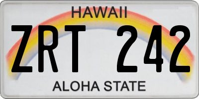 HI license plate ZRT242