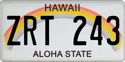 HI license plate ZRT243