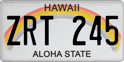 HI license plate ZRT245