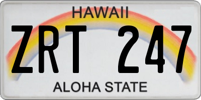 HI license plate ZRT247