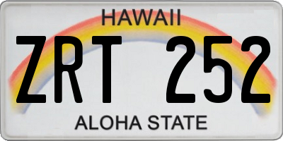 HI license plate ZRT252