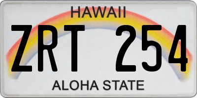 HI license plate ZRT254