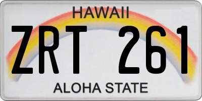 HI license plate ZRT261