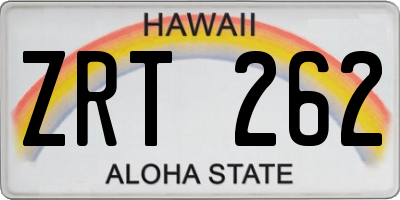 HI license plate ZRT262