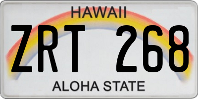 HI license plate ZRT268