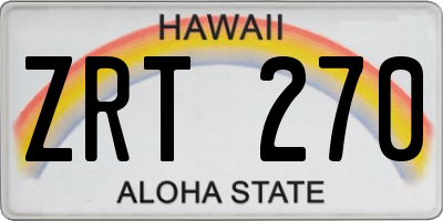 HI license plate ZRT270