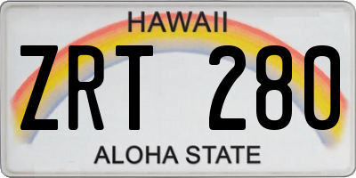 HI license plate ZRT280