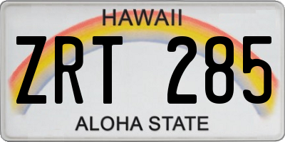 HI license plate ZRT285