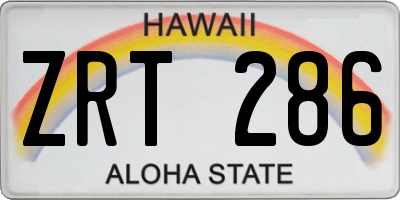 HI license plate ZRT286