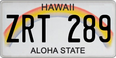 HI license plate ZRT289