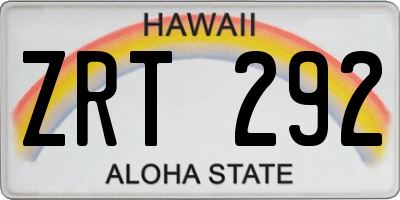 HI license plate ZRT292