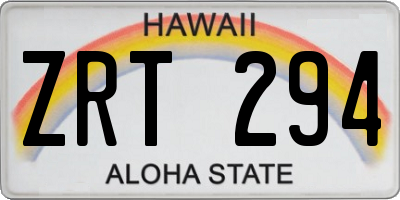 HI license plate ZRT294