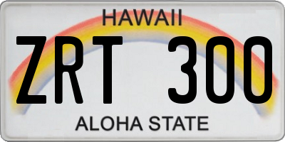 HI license plate ZRT300