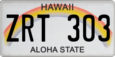 HI license plate ZRT303