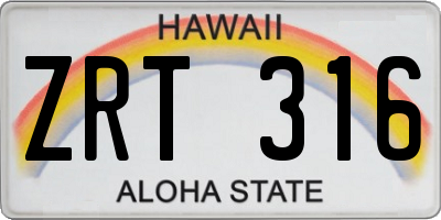 HI license plate ZRT316