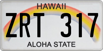 HI license plate ZRT317