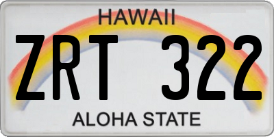 HI license plate ZRT322