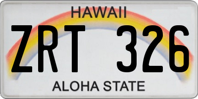 HI license plate ZRT326