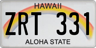 HI license plate ZRT331