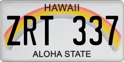 HI license plate ZRT337