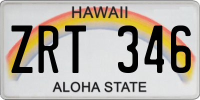 HI license plate ZRT346