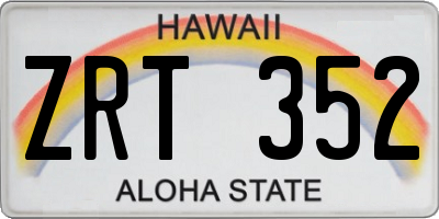 HI license plate ZRT352