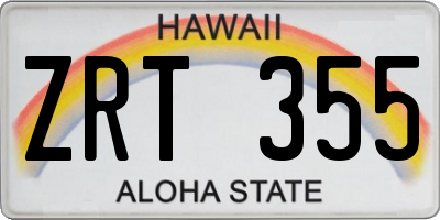 HI license plate ZRT355