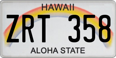 HI license plate ZRT358