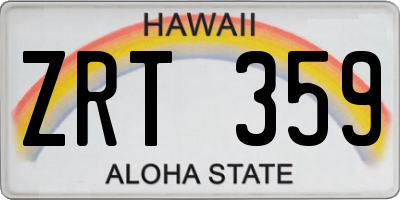 HI license plate ZRT359