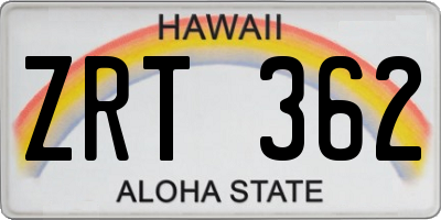 HI license plate ZRT362