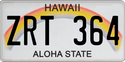 HI license plate ZRT364