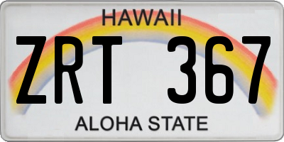 HI license plate ZRT367