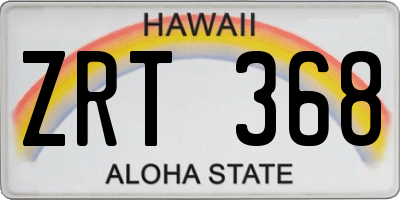 HI license plate ZRT368