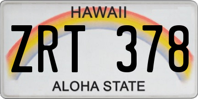 HI license plate ZRT378