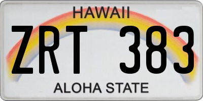 HI license plate ZRT383