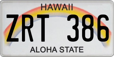 HI license plate ZRT386