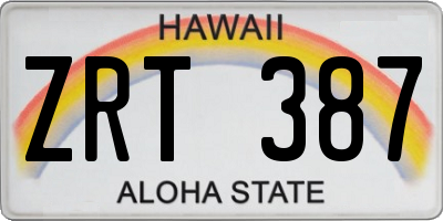 HI license plate ZRT387
