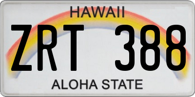 HI license plate ZRT388