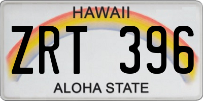 HI license plate ZRT396