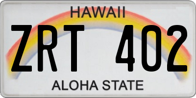 HI license plate ZRT402