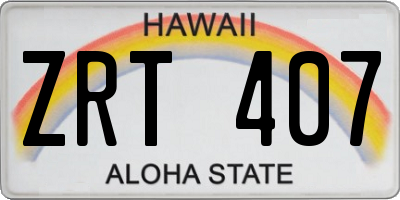 HI license plate ZRT407